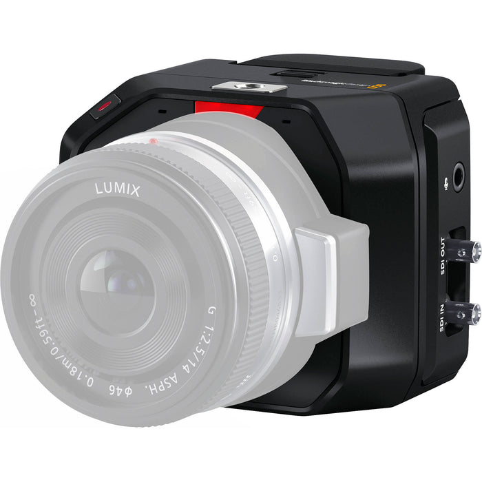 The Blackmagic Micro Studio Camera 4K G2 is an ultra-compact broadcast camera with a 4K sensor, 13 stops of dynamic range, and an MFT lens mount. It supports Ultra HD 2160p60, features 12G-SDI & HDMI outputs, built-in color correction, and records Blackmagic RAW to external USB disks. Its small size allows flexible placement without compromising image quality.