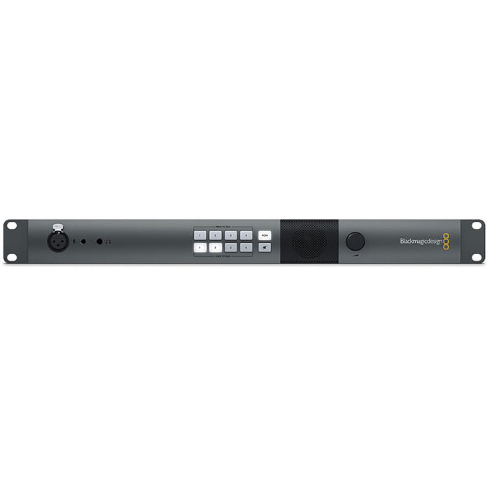 SWRCONVRCK2 signal converter rackmount unit for SDI, HDMI, and fiber optic conversion up to 4K. Features include multi-channel audio support, low latency, auto signal detection, and real-time monitoring with LED indicators. Compact, rack-mountable design with power redundancy for reliable use in broadcast environments.