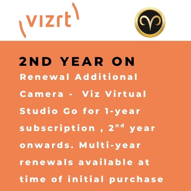 Vizrt Viz Virtual Studio Go Additional Camera Subscription Renewal license