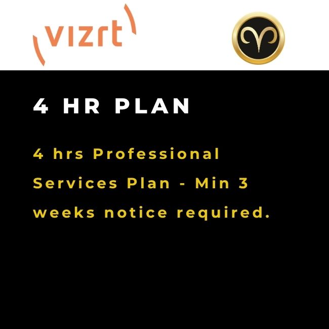 Vizrt Professional Services 4-Hour Plan for expert broadcast media support