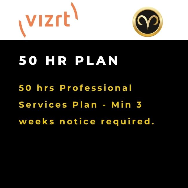 Vizrt Professional Services 50-Hour Plan for expert broadcast media support