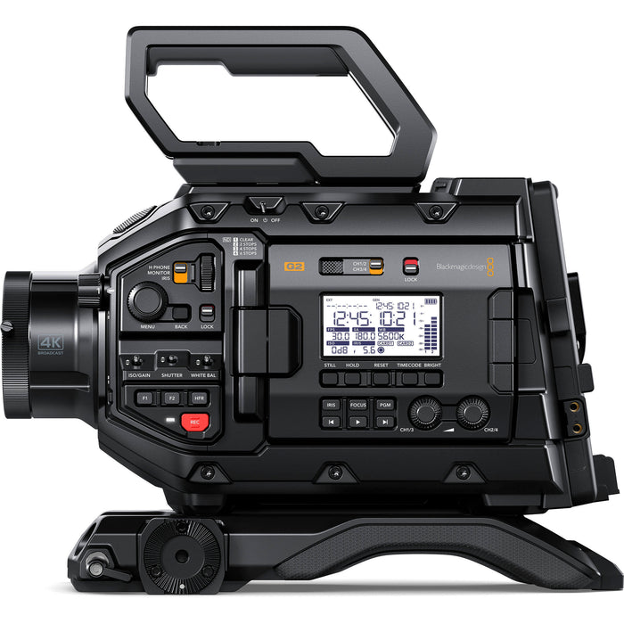 Blackmagic Design URSA Broadcast G2 Camera with 6K Super 35mm sensor, 13 stops of dynamic range, built-in ND filters, dual native ISO, and advanced broadcast features for live production and cinematic workflows.