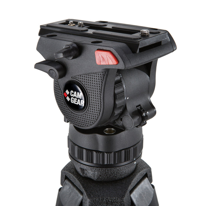 Camgear MARK 6 Fluid Head with Sliding Plate SP-MARK, Bowl Clamp BC-MINI, and Pan Bar PB-MARK