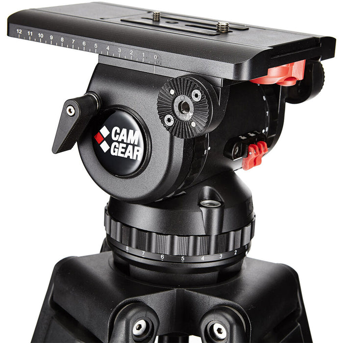 Camgear V25P Fluid Head with 100mm bowl base.