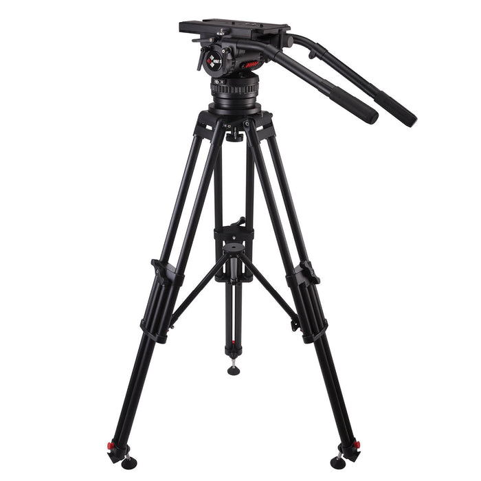 Camgear V60S STUDIO/OB ALMS Camera Tripod System with fluid head, heavy-duty legs, and mid-level spreader for professional video production.