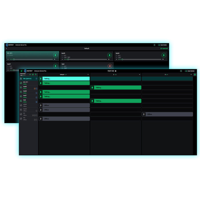 Kiloview KIS-PRO Intercom Server front view, professional IP-based audio communication system for live production and broadcasting.