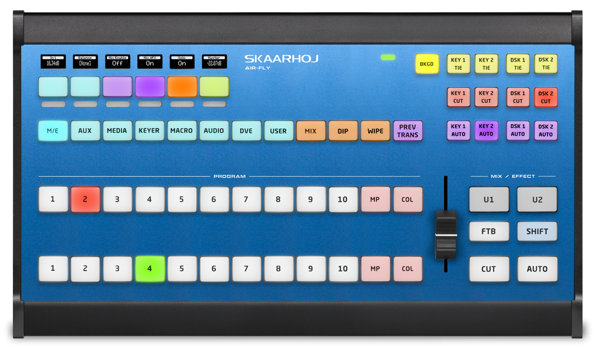 Skaarhoj AIR-FLY-4ATEM-V1B Live Production Controller with customizable interface and seamless ATEM switcher integration.