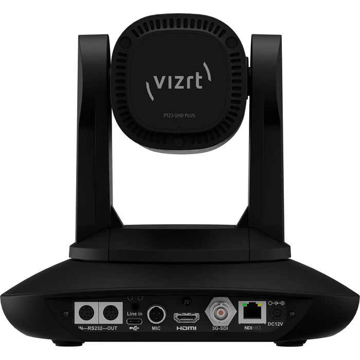 VPTZ3UHDB Vizrt PTZ NDI camera with 4K resolution, offering advanced pan, tilt, and zoom control for professional broadcast and live production environments.