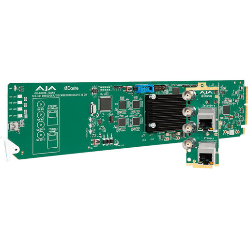 OG-DANTE-12GAM: A high-performance audio and video interface that integrates Dante audio networking with 12G-SDI, designed for professional broadcasting and production.