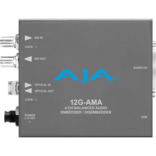 12G-AMA-T is a 12G-SDI video/audio interface for 4K workflows, providing reliable signal handling, high-quality connectivity, and flexible I/O options.