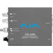 AJA 12G-AMA-T-ST compact audio embedder/disembedder with single-channel LC ST fiber transmitter, supporting 12G-SDI for 4K/UltraHD workflows.