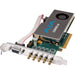 AJA Corvid 44 CRV44-T-R0 8-lane PCIe 2.0 x8 video I/O card with four bidirectional 3G-SDI BNC connectors, tall bracket, and passive cooling.