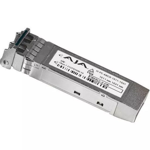 AJA FiDO-2R-LC dual-channel LC fiber optic to 3G-SDI receiver, compact mini-converter for long-distance HD video signal reception.