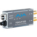 AJA FiDO-2T-12G compact 2-channel 12G-SDI to fiber optic transmitter, featuring dual SDI inputs and LC fiber connectors for high-resolution video signal transmission.