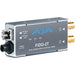 Dual-channel 3G-SDI to fiber optic transmitter with LC multimode connectors for short-distance HD video signal transmission.