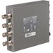 Four-channel fiber optic to 3G-SDI receiver with ST connectors for high-density HD video signal conversion over long distances.