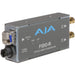 Single-channel fiber optic to 3G-SDI receiver with LC connector for long-distance HD video signal conversion.