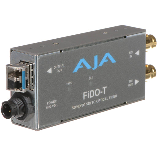 Single-channel 3G-SDI to fiber optic transmitter with LC connector for reliable long-distance HD video transmission.