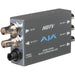 AJA HD5DA compact 1x4 HD/SD-SDI distribution amplifier with reclocking and equalization for reliable video signal distribution.