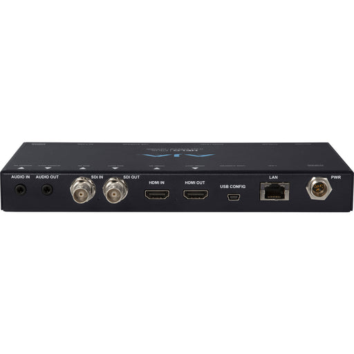 AJA HELO Plus – Advanced H.264 streamer & recorder with 3G-SDI, HDMI, dual-channel streaming, simultaneous recording, and customizable layouts.