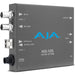 AJA Hi5-12G-R Mini-Converter – Compact 12G-SDI to HDMI 2.0 converter with fiber input, designed for high-resolution video monitoring and professional broadcast workflows.