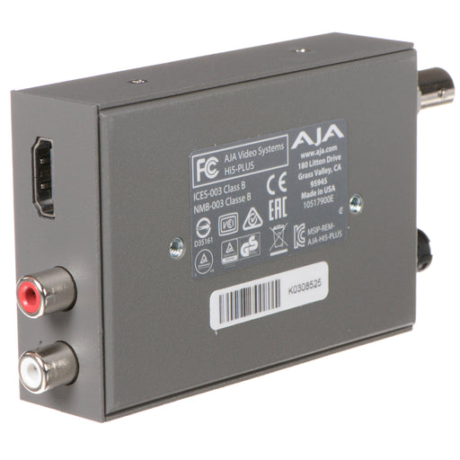 AJA Hi5-Plus Mini-Converter – Compact SDI to HDMI converter supporting up to 3G-SDI for high-quality HD video and audio monitoring.