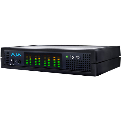 AJA IO‑X3‑R0 – Modular I/O interface with HDMI, SDI, analog, and audio connectivity for flexible video capture and output in professional workflows.