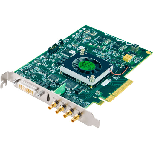AJA KONA-4-R0-S00 – PCIe video I/O card with quad 3G-SDI and HDMI output for professional 2K/HD/4K capture, playback, and monitoring.