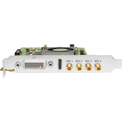AJA KONA-4-R0-S01 – Professional PCIe video I/O card with quad 3G-SDI and HDMI output for high-quality HD, 2K, and 4K video workflows.