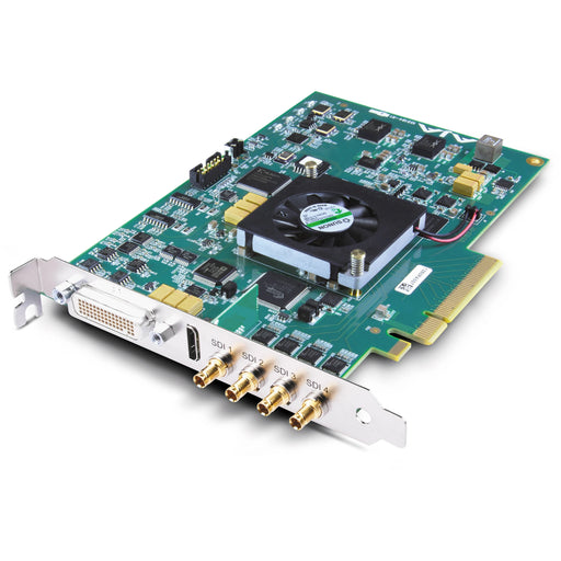 AJA KONA-4-R0-S05 – High-performance PCIe video I/O card featuring quad 3G‑SDI and HDMI output for SD/HD/2K/4K HDR workflows.