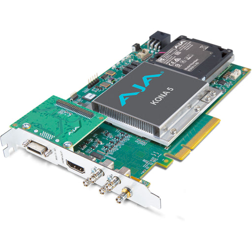 AJA KONA-5-R0-S01 – Professional PCIe video I/O card with 12G-SDI and HDMI 2.0 for 4K HDR capture, playback, and monitoring.