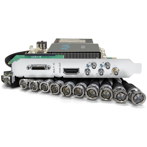 AJA KONA-5-R0-S02 – Advanced PCIe video I/O card with 12G-SDI and HDMI 2.0 for professional 4K HDR video capture and playback.