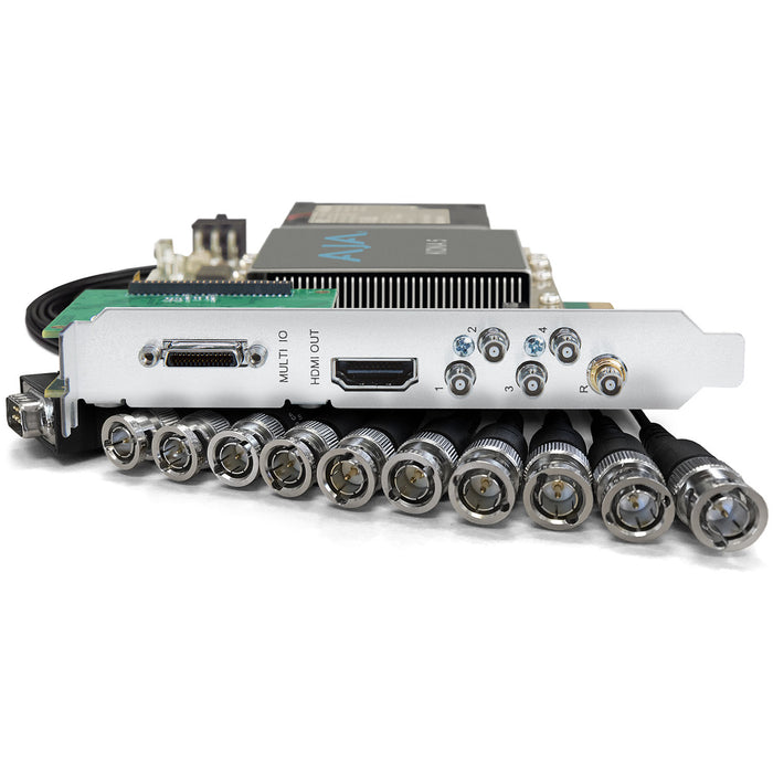 AJA KONA-5-R0-S02 – Advanced PCIe video I/O card with 12G-SDI and HDMI 2.0 for professional 4K HDR video capture and playback.