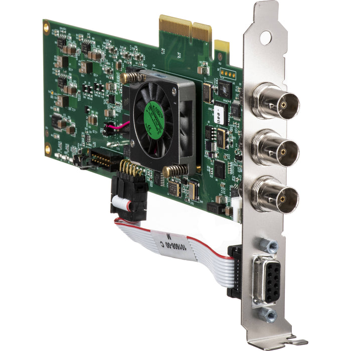 AJA KONA 1-T – Compact PCIe video I/O card with 3G-SDI for HD/SD capture and playback, ideal for broadcast and post-production workflows.