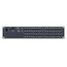 AJA KUMO 3232 compact 32x32 3G-SDI router with full-size BNC connectors, front-panel buttons, and LCD display in a 2RU rack-mounted unit.