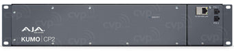 AJA KUMO CP2 R0 control panel with a 2RU design, featuring illuminated buttons and an intuitive interface for remote and direct control of AJA KUMO video routers.