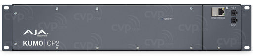 AJA KUMO CP2 R0 control panel with a 2RU design, featuring illuminated buttons and an intuitive interface for remote and direct control of AJA KUMO video routers.