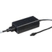 AJA KUMO PWR power supply module for KUMO routers, compact external unit with locking power connector, designed for redundancy and reliability.