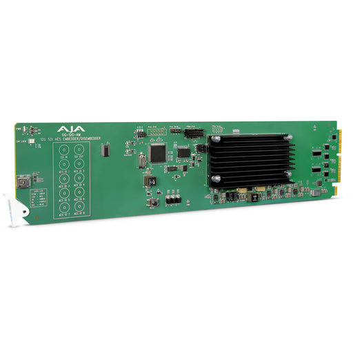 AJA OG-12G-AM-R0 – OpenGear 12G-SDI to analog audio and video converter with support for high-quality signal conversion, HDR, and embedded audio in OpenGear frames.