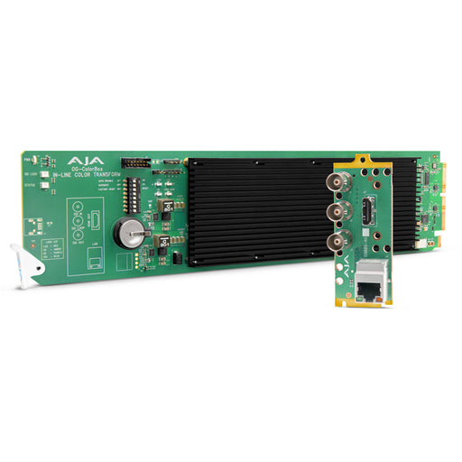 AJA OG-COLORBOX-R0 is a real-time color management device in openGear form factor, designed for advanced LUT processing and color conversion workflows.