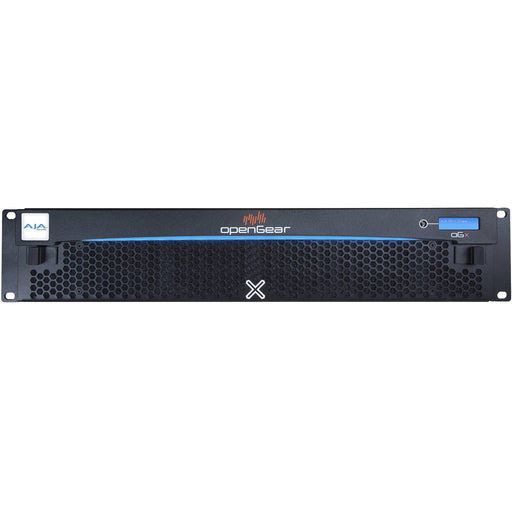 AJA OG-X-FR – OpenGear 2RU rackmount frame with support for up to 20 OpenGear cards, dual redundant power supplies, and Ross DashBoard remote control.