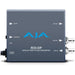 AJA ROI-DP Mini-Converter – DisplayPort to SDI converter with real-time Region of Interest scaling, aspect ratio control, and audio embedding.