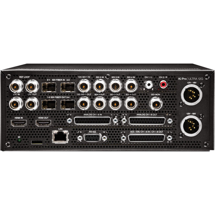 AJA Ki Pro Ultra 12G – Professional 4K/UltraHD/HD recorder and player with 12G-SDI, HDMI 2.0, HDR support, and Apple ProRes/Avid DNx compatibility.
