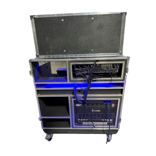The TC2GO Airpack I Production Travel Road Case is engineered for professionals who require a reliable and portable solution for transporting their 19" rack-mounted production equipment. Single 24 Inch Monitor mounts for broadcast or computer monitor. Single 3RU rack mounts on upper side for dual 7 inch monitors. Single 8RU Shock mount equipment rack.