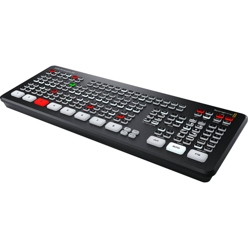 The Blackmagic Design ATEM Mini Extreme ISO is a professional-grade live production switcher featuring eight HDMI inputs, an integrated control panel, and advanced broadcast capabilities. It supports direct live streaming via Ethernet and allows for simultaneous recording of all inputs and the program output. The switcher includes two HDMI outputs, two USB-C ports, a headphone connection, four chroma keyers, six picture-in-picture DVEs, two media players, and a multiview with up to 16 views.