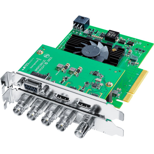 Blackmagic Design DeckLink 8K Pro G2 capture and playback card, featuring four bidirectional 12G-SDI connections, support for up to 8K resolution at 60 fps, PCIe interface, and compatibility with professional video formats and workflows.