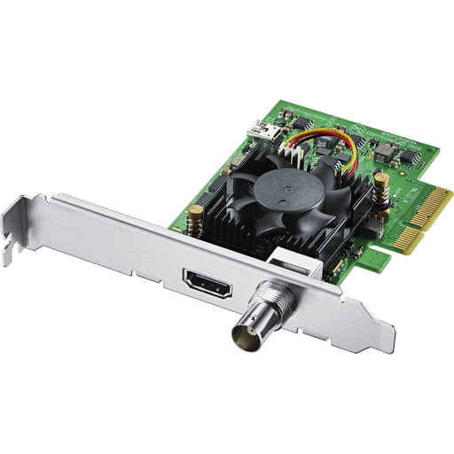 Blackmagic Design DeckLink Mini Recorder 4K, a PCIe capture card featuring 6G-SDI and HDMI 2.0 inputs, supporting video capture up to 2160p30, ideal for Ultra HD and HDR recording workflows.