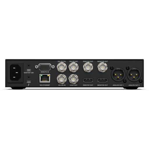 Blackmagic Design Media Player 10G - Dual 12G-SDI outputs, 12G-SDI capture input, 10G Ethernet connectivity, Thunderbolt connection, and high-resolution video support.
