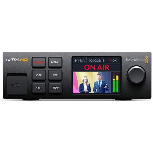 Blackmagic Design Web Presenter 4K - 12G-SDI input/output, USB webcam output, dual streaming support, HDMI & SDI monitor outputs, and 2160p60 video support.