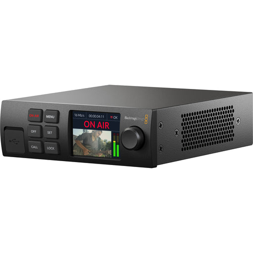 Blackmagic Design Web Presenter Pro - 12G-SDI input/output, USB webcam output, HDMI & SDI monitor outputs, dual streaming support, compact 1RU design, and advanced control features.